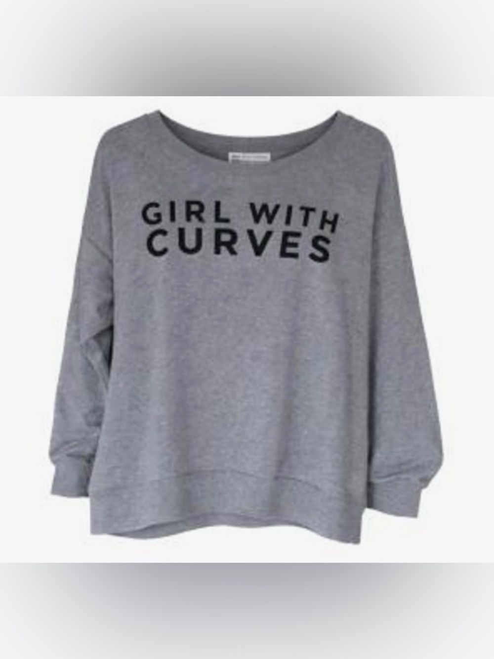 Girl With Curves Grey Graphic Sweatshirt - Women (Sz M) Ptp 23.5”